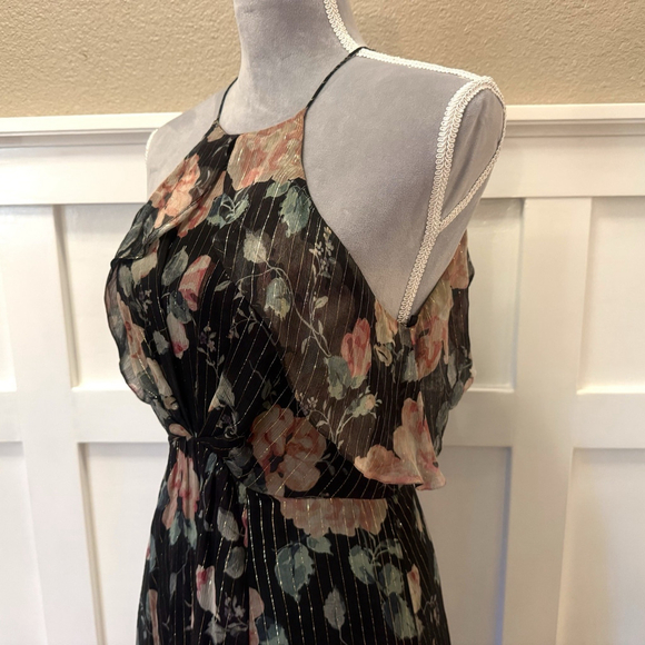 Zimmerman Master Flute Silk Dress Size:1(US:4) Ruffle GoldThread Front Slit $750 - Picture 14 of 16